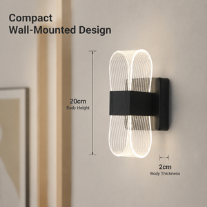 Applique murale LED acrylique moderne 10W CCT sélectionnable, décorative pour intérieur, chambre, salon, couloir - Product Image 4