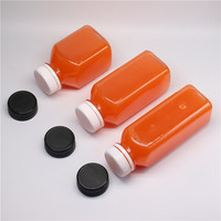 MAYSURE Vente à chaud 60ml 2OZ Bouteille de jus de fruit carrée transparente Bouteille de boisson en plastique au gingembre avec bouchons inviolables