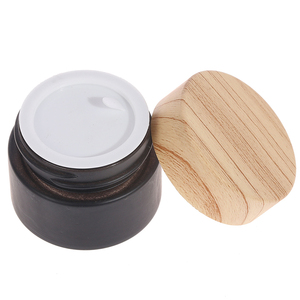 <span class=keywords><strong>Pot</strong></span> en verre dépoli noir avec couvercle en <span class=keywords><strong>bambou</strong></span>, récipient vide pour échantillons, maquillage, cosmétique, 10/5/15/30/50g - Product Image 6