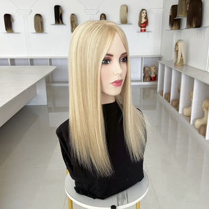 Cheveux Remy bruts 5x6,5 pouces # RH23/1001 Système de remplacement capillaire invisible avec base en soie couleur blonde, prêt à être expédié - Product Image 5