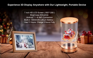 Nueva Vitrina Transparente Holográfica Cilíndrica de 5.5, 7 y 21.5 Pulgadas con Proyección 3D, Interacción IA y Pantalla Publicitaria Holográfica 3D - Product Image 6