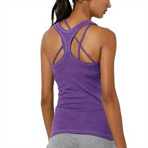 Wholesale <b>Women</b> Tank Top Custom Logo High Neck <b>Sleeveless</b> Fitness <b>Shirt</b> Breathable Solid Color Stylish - Product Image 4