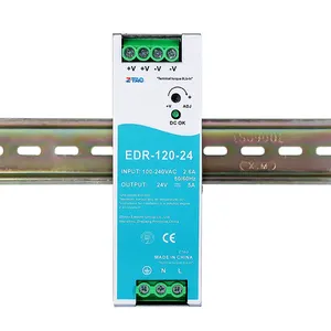 Nueva fuente de alimentación de carril Din de 120W 12V 10a 24V 5a 48V 2.5a, fuente de alimentación conmutada para exteriores, de China