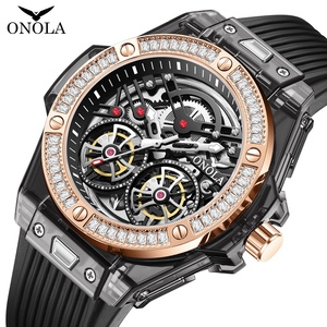 Reloj Mecánico Automático de Lujo ONOLA ON3835D, Nuevo Modelo de Doble Esfera, Correa de Silicona, Resistente al Agua, para Hombre - Product Image 2