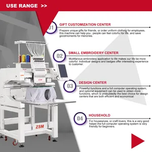QM1201 macchina da ricamo per computer di alta qualità una testa cappello macchina da ricamo piatta per affari e casa