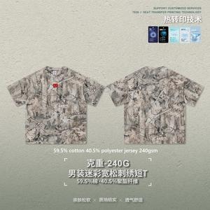 T-shirt homme personnalisé avec logo, poids moyen, impression intégrale, coton et polyester, col rond, motif camouflage Real Tree, coupe ample. - Product Image 4