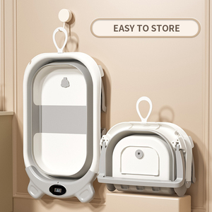 <span class=keywords><strong>Baignoire</strong></span> de voyage pour bébé en plastique avec thermomètre, siège de bain portable pour nourrisson, <span class=keywords><strong>baignoire</strong></span> pliable pour bébé - Product Image 6