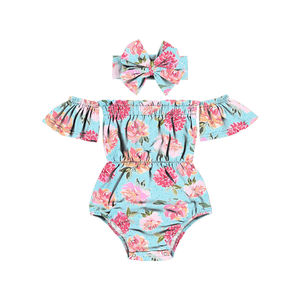 Nouvelle collection 2022 : Barboteuse nouveau-né style boutique tendance, épaules dénudées, avec bandeau nœud papillon - Product Image 6