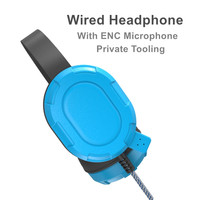 Casque filaire OEM multi-connecteurs avec câble tressé personnalisé 1,2 m durable et suppression du bruit ENC