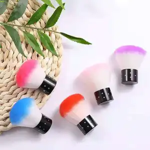 Colorful Nail Art Dust Remover Nail Art Dust Brush For Acrylic Nails Kabuki Powder Cleaner Brush Makeup Powder Blush Brushes