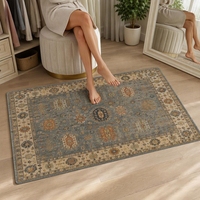 Tapis moderne en polyester doux imitation velours, motif animalier médaillon persan vieilli, fabriqué à la machine, antidérapant, pour salon et maison