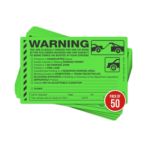 Siêu dính dính vĩnh viễn vi phạm đỗ xe dán 50 gói để thực thi vi phạm đỗ xe bất hợp pháp - Product Image 1