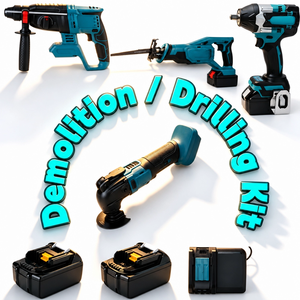 Compatible avec le kit d'outils électriques sans fil MKT <span class=keywords><strong>18V</strong></span> 4 en 1 avec 2 batteries et chargeur rapide, perceuse à percussion, <span class=keywords><strong>scie</strong></span> sauteuse - Product Image 1