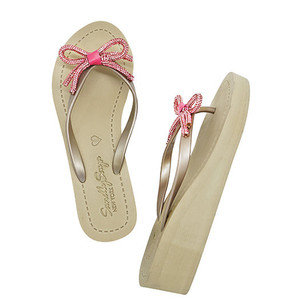 Sandalias de Plataforma con Lazo Rosa y Pedrería - Product Image 3