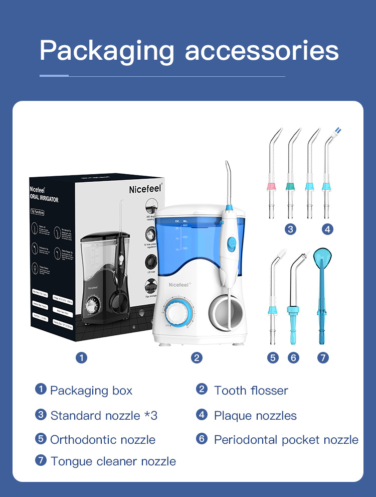 Nicefeel FC162 Electric Flosser Dental Oral Irrigator Teeth Cleaner 600ml for Teeth Whitening