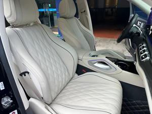 Housses de siège en cuir complètes pour voiture, remplacement pour AMGGLS63 2022 - Gris argenté perlé beige (six places) Luxe - Product Image 4