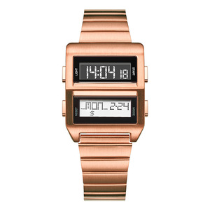 Montre Sportive Y2K Rétro Carrée Multifonctionnelle Tendance avec <span class=keywords><strong>Calendrier</strong></span> Numérique, Chronographe, Lumineuse, Étanche et Bracelet en Acier 36mm – Vente en Gros - Product Image 6