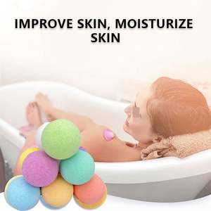 Boule de bain effervescente blanche pour le nettoyage des bombes de bain, sel de bain, boule de bain hydratante pour hôtel, boule de bain pour la maison, baignoire, effervescences explosives, fournie par - Product Image 2