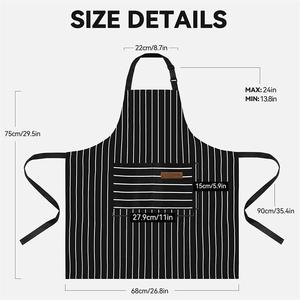 <span class=keywords><strong>Delantal</strong></span> de cuello a rayas estilo americano con 2 bolsillos, ropa de trabajo <span class=keywords><strong>para</strong></span> barbacoa, chef, cafetería y jardín, <span class=keywords><strong>para</strong></span> hombres y mujeres - Product Image 2