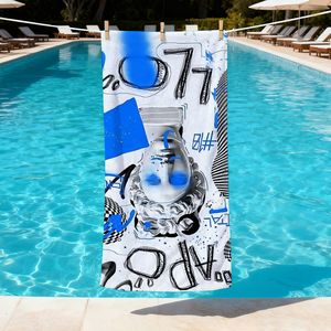 Toalla de playa grande con diseño de grafiti estilo industrial, toallas de playa suaves y cómodas, toallas ligeras y fáciles de transportar - Product Image 2