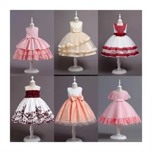 Girls' Clothing Girls' Dress Sleeveless Gauze Princess Dress 2-7 Years Old 2-color Children Summer Polyester Floral Girls Sweet