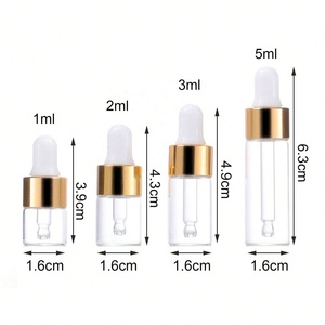 Mini rõ ràng huyết thanh chai thủy tinh nhỏ giọt 1ml 2ml 3ml <span class=keywords><strong>5ml</strong></span> Mỹ phẩm sang trọng nước hoa tinh dầu chai với vàng nhỏ giọt - Product Image 2