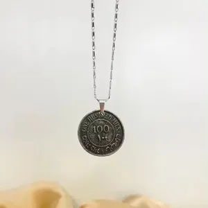 Palestinian Mil-Antique Coin Necklace Lucky Palestine Protect Necklace Gift For Palestine People 316l Stainless Steel Necklace