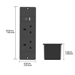 Lõm điện dải tuôn ra gắn ngăn kéo Outlet với <span class=keywords><strong>USB</strong></span>-A <span class=keywords><strong>USB</strong></span>-C cổng cho ổ cắm điện ẩn trong đồ nội thất bàn bảng Anh cắm - Product Image 2