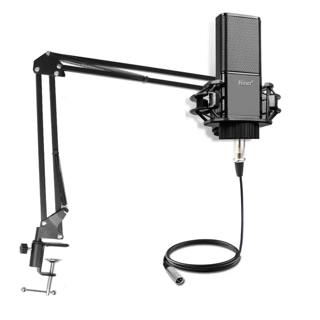 Hot Selling V-12 Professional Condenser Studio 48V Wired Microphone with Audio Interface for Studio