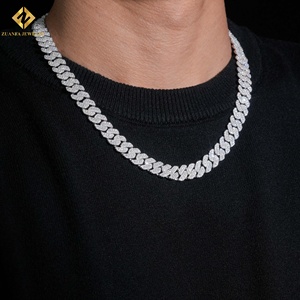 Collar de Cadena Cubana de Moissanita para Fiesta, Diseño Exclusivo, Plata 925 con Baño de Rodio, Joyería Hip Hop para Hombre - Product Image 5