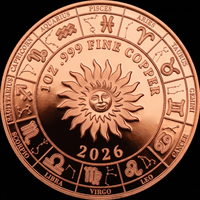 12 Konstelasi Koin Tembaga Murni 999 Berlapis Warna, Horoskop, 1oz, Koin Tembaga Halus .999