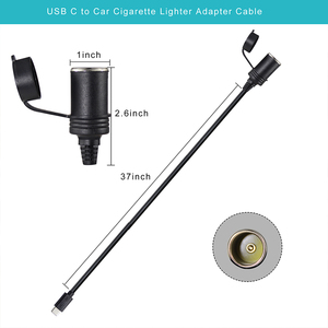 Type-C Car Charger 16AWG Easy Carry 1-Year Warranty Voltage Monitoring 12-24V Cigarette Lighter <b>Extension</b> Cord Power Converter - Product Image 2