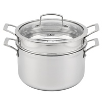 Ensemble de casseroles à vapeur en acier inoxydable tri-couches sur mesure pour la cuisine, avec couvercle en verre, ensemble de casseroles en acier inoxydable, ustensiles de cuisine