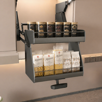 Beneox Panier de rangement mural coulissant en métal pour armoire de cuisine supérieure