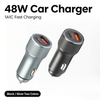 Offre Spéciale – Chargeur de Voiture HNT 48W Double Port PD QC3.0 USB-A Type C à Charge Rapide pour iPhone 17 16 15 Pro Max Samsung Android