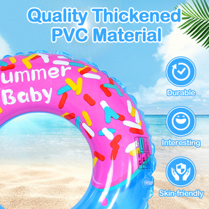 Manufacturer Wholesale Eco-Friendly PVC <strong>Inflatable</strong> Swim Ring Donut Shark Mermaid Summer Beach <strong>Pool</strong> <strong>Float</strong> for Kids Adults Outdoor - Product Image 3