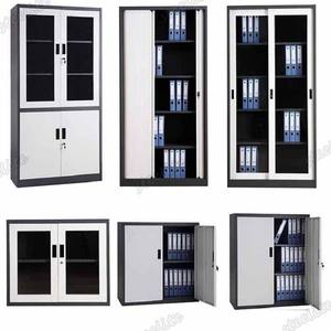 Armoire de rangement en métal, armoire de stockage de laboratoire en métal, verticale à 4 niveaux 2 portes coulissantes, meuble d'exposition de livres en acier inoxydable - Product Image 6