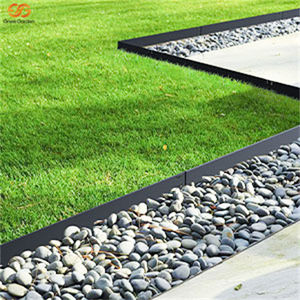 Bordure de jardin rectangulaire en acier noir de 12 pouces avec loquets, 6 pièces, bordure robuste pour l'aménagement paysager et les parterres de fleurs - Product Image 4