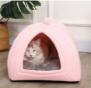 Tempat Tidur Kucing Pola Solid Khusus, Bernapas, untuk Semua Musim, Tidak Dapat Dilepas, Penggunaan Dalam Ruangan, Bahan Poliester, Ukuran S/M/L - Product Image 6