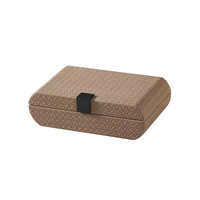 Boîte à bijoux en cuir PU texturé avec logo personnalisé, ensemble de 2 boîtes de rangement empilables, coffret cadeau pour bague, collier, boucles d'oreilles, bracelet