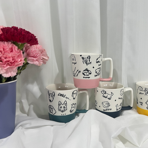 Large 11OZ Porcelain Coffee <b>Mug</b> <b>Cute</b> Animal Design Two-Tone Color Reusable Food Safe Dishwasher Microwave Safe Business Gift - Product Image 3