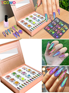 Set <span class=keywords><strong>di</strong></span> lamina <span class=keywords><strong>di</strong></span> fiocchi <span class=keywords><strong>di</strong></span> camaleonte olografico per unghie con cambio colore Foils Art Kit <span class=keywords><strong>di</strong></span> fiocchi <span class=keywords><strong>di</strong></span> chiodi cromati duocromatici - Product Image 6