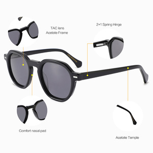 Lunettes de soleil transfrontalières à monture polygonale, protection UV400, verres polarisés TAC, unisexe, pour voyage, pêche, conduite - Product Image 4