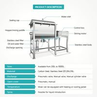 Mélangeur horizontal industriel Guanyu pour produits alimentaires et chimiques, mélangeur à ruban pour poudres, mélangeur à ruban horizontal