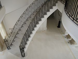 <span class=keywords><strong>Escalier</strong></span> en marbre TL, <span class=keywords><strong>escalier</strong></span> intérieur incurvé en pierre naturelle, garde-corps en fer - Product Image 6