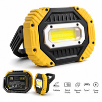 Lampe de travail LED portable rechargeable, projecteur avec charge Type-C, fixation magnétique pour atelier, garage, urgence