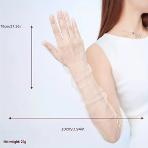 Factory Wholesale OEM Thin Mesh <strong>Glove</strong> Translucent Breathable <strong>Loose</strong> Long <strong>Gloves</strong> Wedding Bridal Dress <strong>Gloves</strong> - Product Image 2