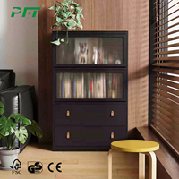 Armoire de rangement multifonctionnelle en acier, grande capacité, étagères réglables pour salon, bar à domicile, design moderne du milieu du siècle