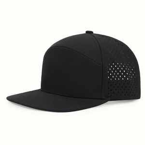 Casquette de baseball unisexe personnalisée de haute qualité avec logo, style sportif, perforations laser, 7 panneaux, visière plate, imperméable - Product Image 2
