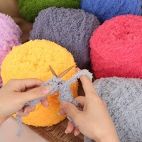 Fil de velours corail, fil chenille pelucheux pour crochet, fil moelleux pour tricoter sacs, chapeaux, écharpes, couvertures, gants, pantoufles, poupées et autres créations DIY